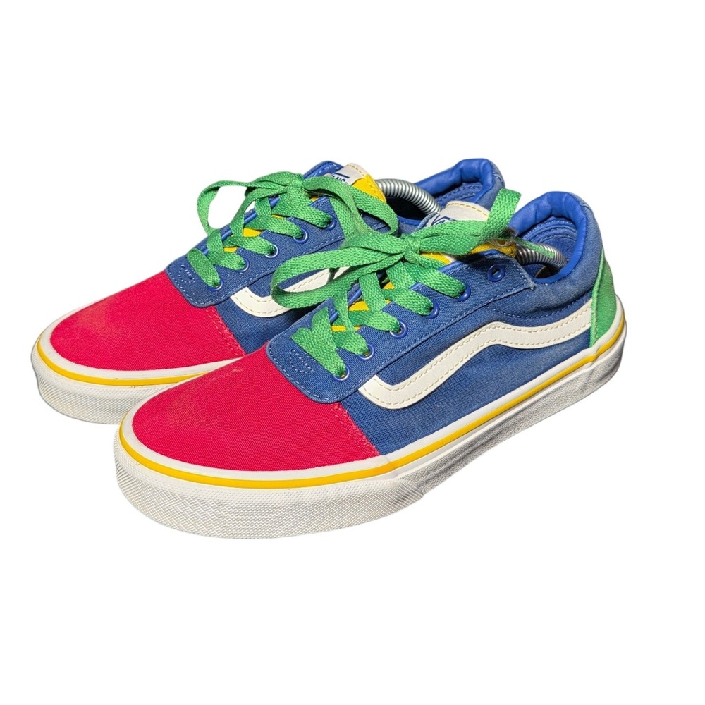 Vans Old Skool Colorblock Sneakers Kids Red Blue Green Yellow‎ Low Top Shoes